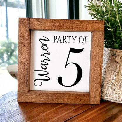 Party of Sign, Family Party of, Family Name  Gallery Sign, Number Sign, Party of 4, Party of 5, Last Name Sign, Personalize Family Wood Sign