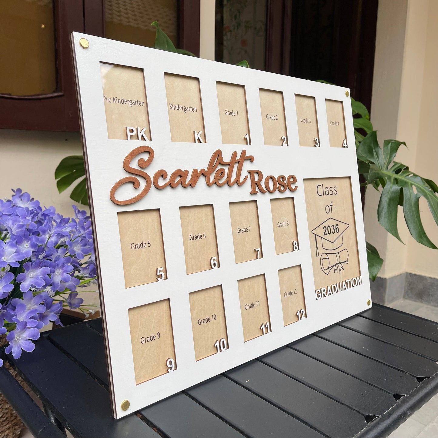 School Picture Frame, Pre K to Graduation School Years Photo Frame, Personalized Grade School Photo Frame, Senior Picture Gift