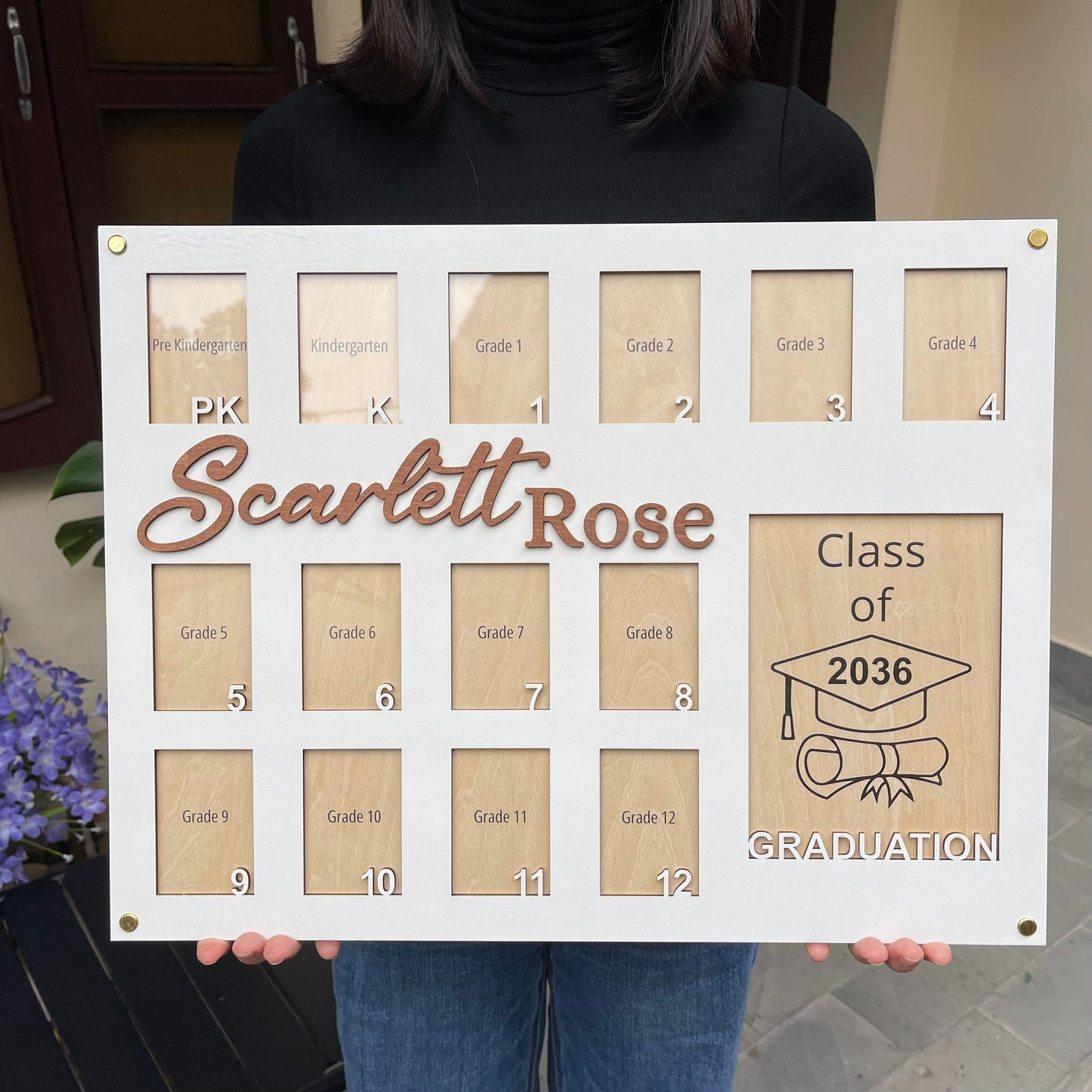 LARGE School Picture Frame, Pre K to Graduation School Years Photo Frame, Personalized Grade School Photo Frame, Senior Picture Gift