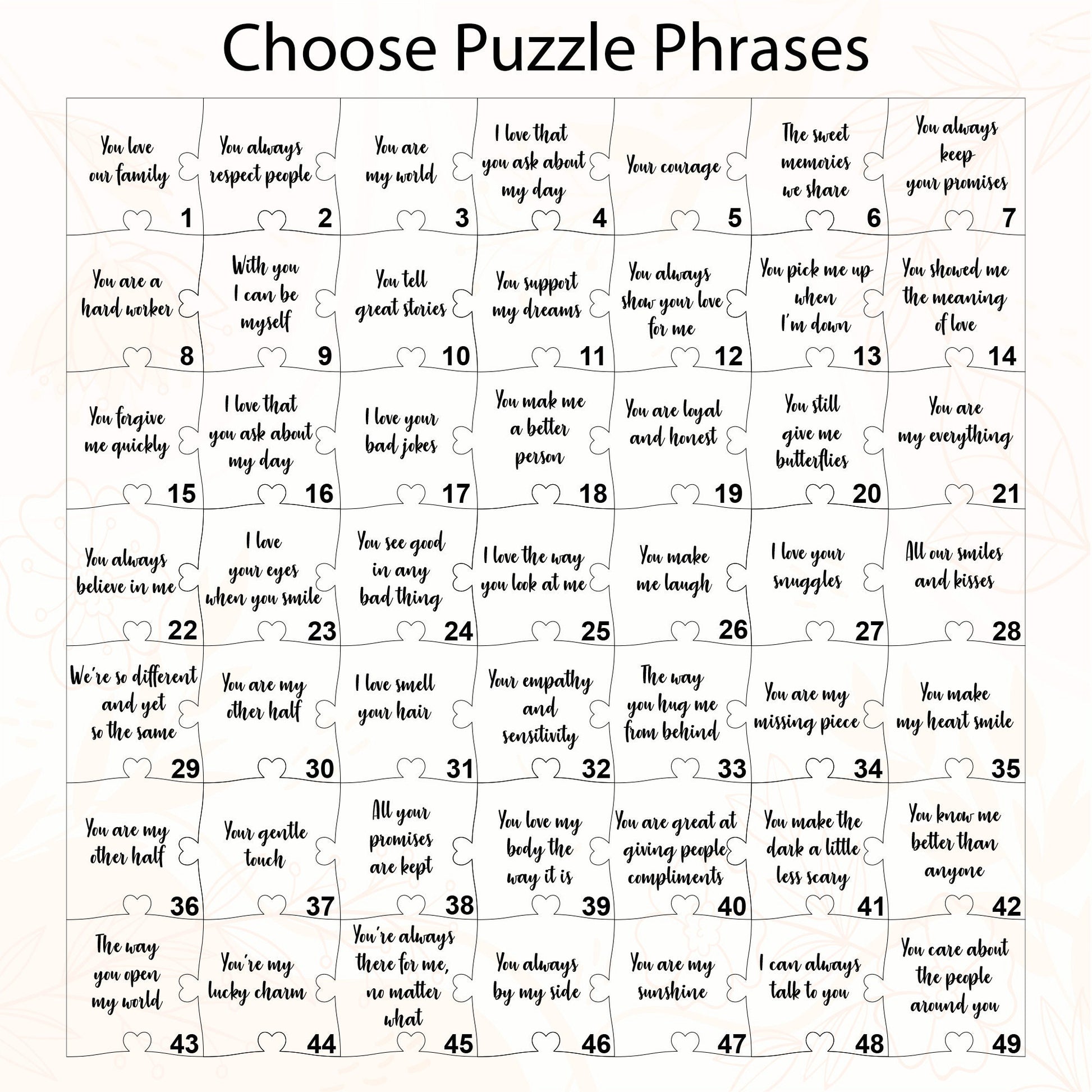 Reasons Why I Love You, Personalized Wooden Puzzle Anniversary Gift for Boyfriend Girlfriend, Birthday Gift for Her Him, Valentines Day Gift