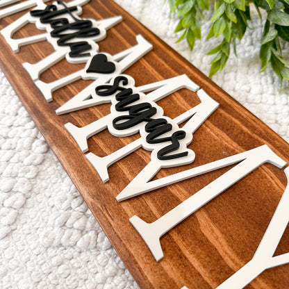 Personalized Mothers Day Gift, Mom Wood Sign, Mom Gift From Kids, Family Name Sign, Mom Gift,  Grammy Gift,  Sign For Mom With Kids Names