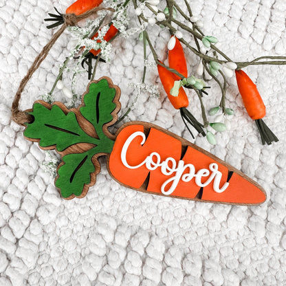 Personalized Name Tag For Easter Basket, Carrot Name Tag For Basket, Custom Name Tag, Easter Gifts