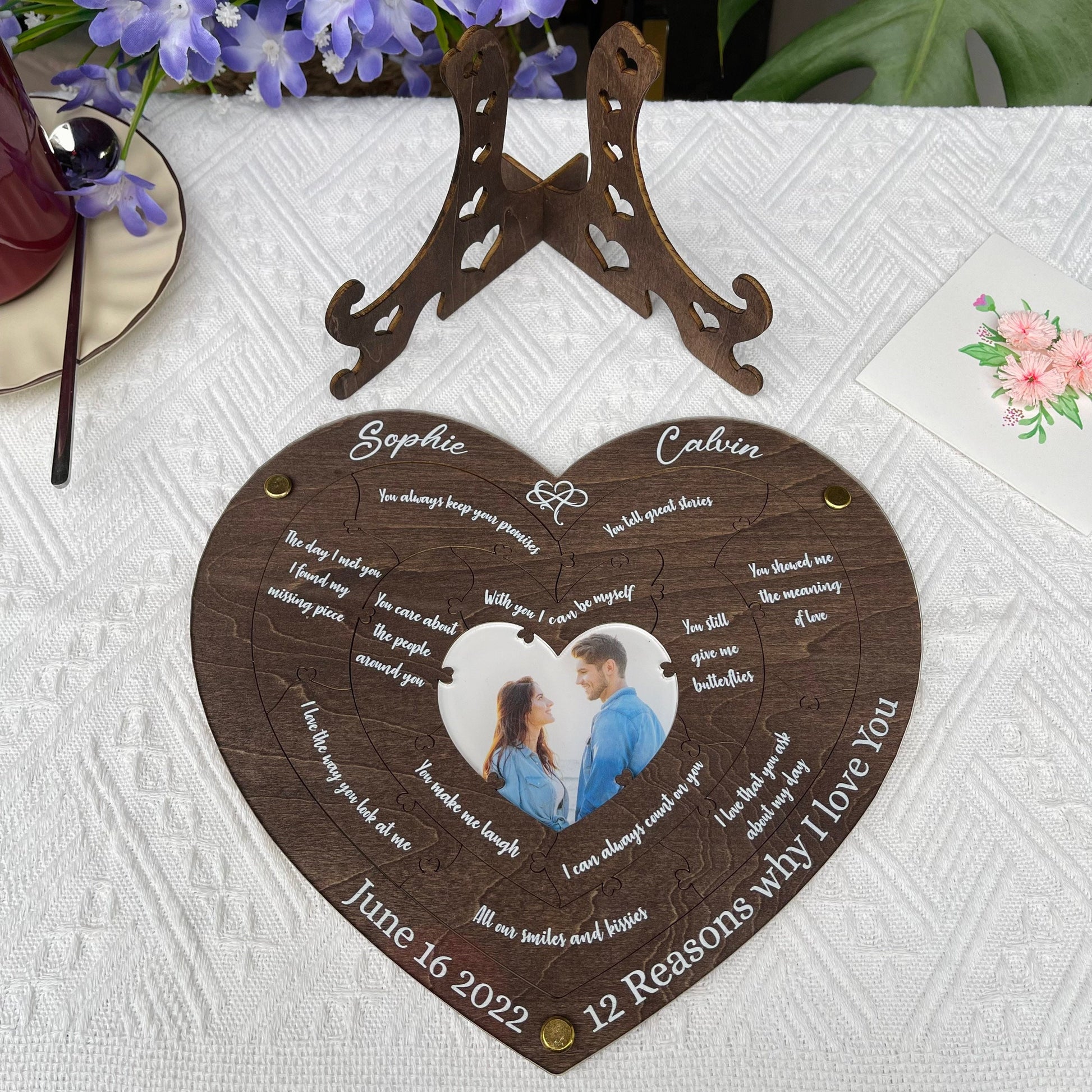Reasons Why I Love You, Personalized Wooden Puzzle Birthday Gift for Her, Anniversary Gift for Him, Custom Valentines Gift for Boyfriend