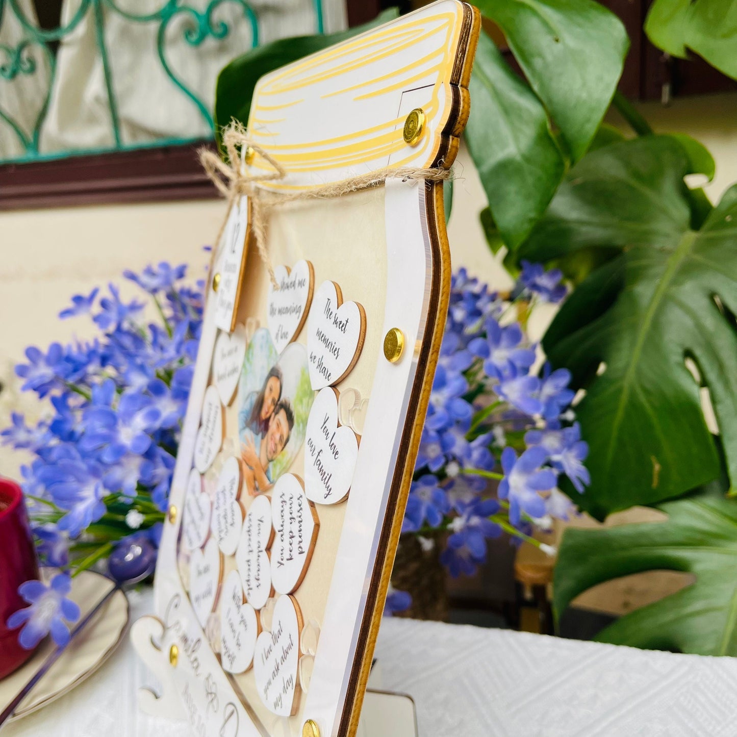 12 Reasons Why I Love You Personalized Wooden Jar of Hearts, Anniversary Gift for Him, Birthday Gift for Her, Custom Valentines Gift