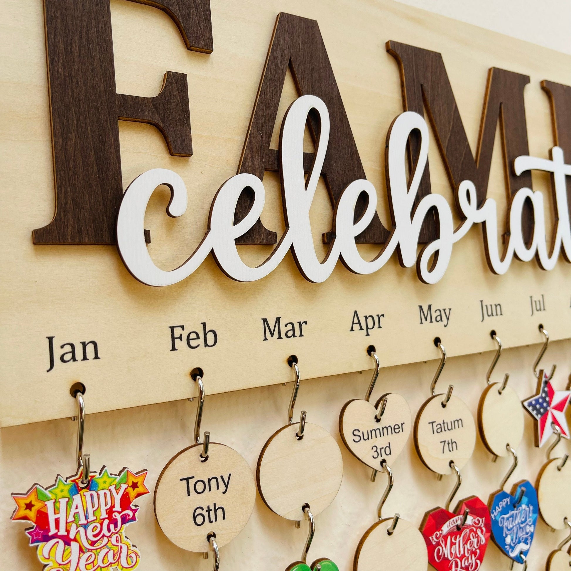Family Celebrations Board, Personalized Family Birthday Sign, Family Calendar Board For Birthdays and Anniversaries, New Home Gift