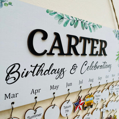 Personalized Family Birthday Board, Family Birthdays and Celebrations Board Sign, Custom Birthday Board, Family Birthday Calendar Sign