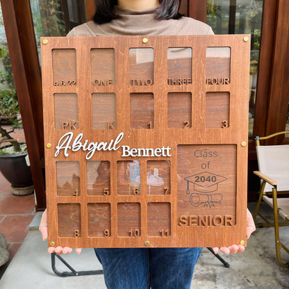 LARGE School Picture Frame, Birth through Graduation School Years Photo Frame, Personalized Grade School Photo Frame, Senior Picture Gift