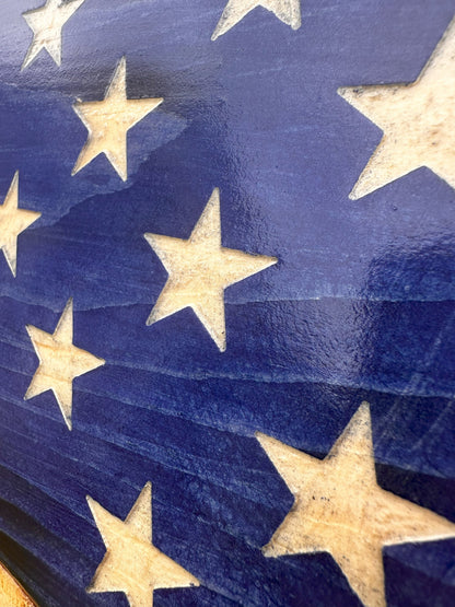 Rustic American Wood Flag, Military Gift, Painted Charred Distressed American Flag, Wooden Flag, Military Retirement Gift, Patriotic Gift