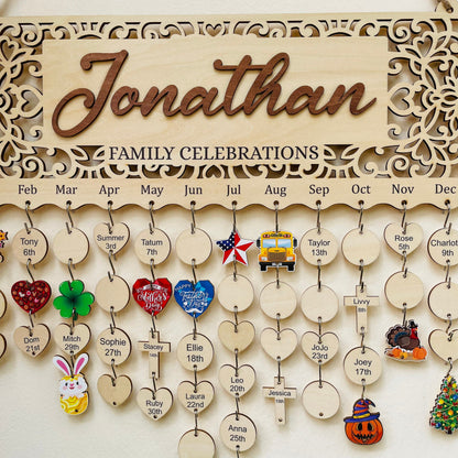 Perpetual Birthday Calendar, Personalized Family Celebrations Board, Family Birthday Board, Classroom Birthday Calendar Sign