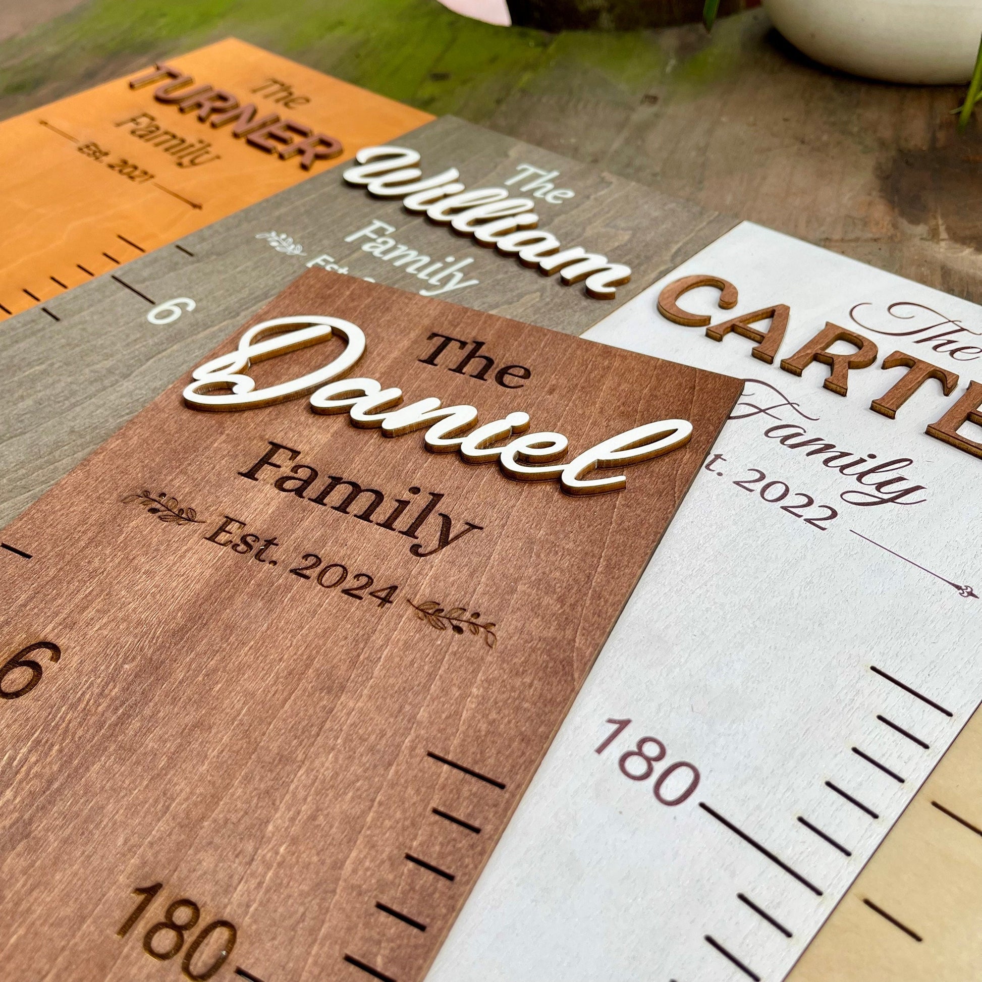 Family Growth Chart Personalized Wood Growth Chart Height Chart for Kids Height Ruler for Wall Wooden Nursery Decor Baby Shower Gift