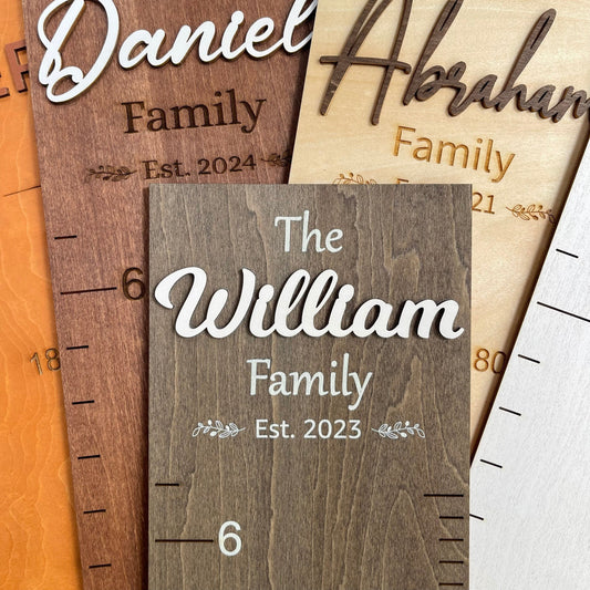 Height Chart Personalized Wood Growth Chart Height Chart for Kids Height Ruler for Wall Wooden Nursery Decor Family Growth Chart