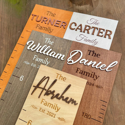 Family Height Chart Personalized Growth Chart Height Chart for Kids Baby Growth Chart Height Ruler for Wall Wooden Nursery Decor