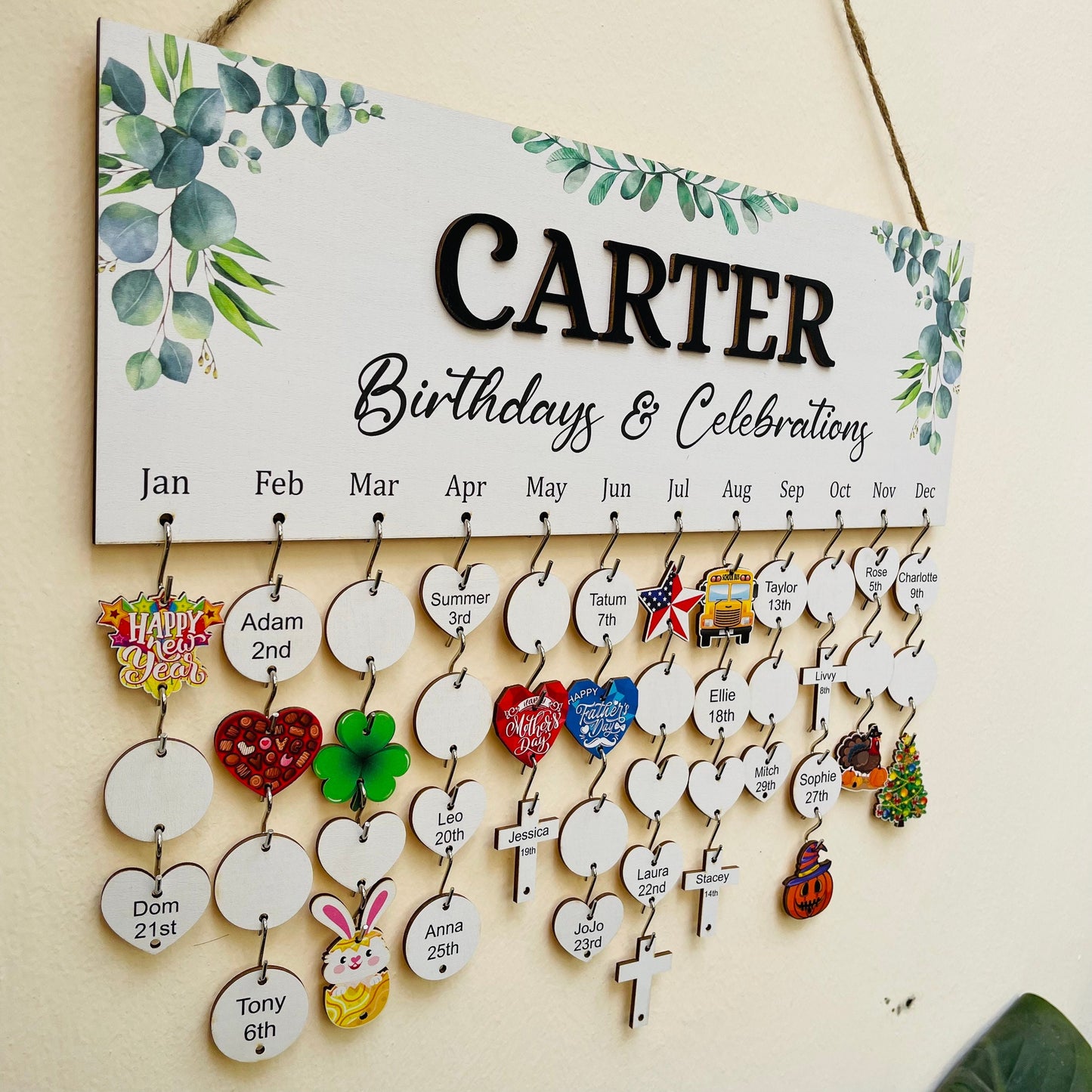 Personalized Family Birthday Board, Family Birthdays and Celebrations Board Sign, Custom Birthday Board, Family Birthday Calendar Sign