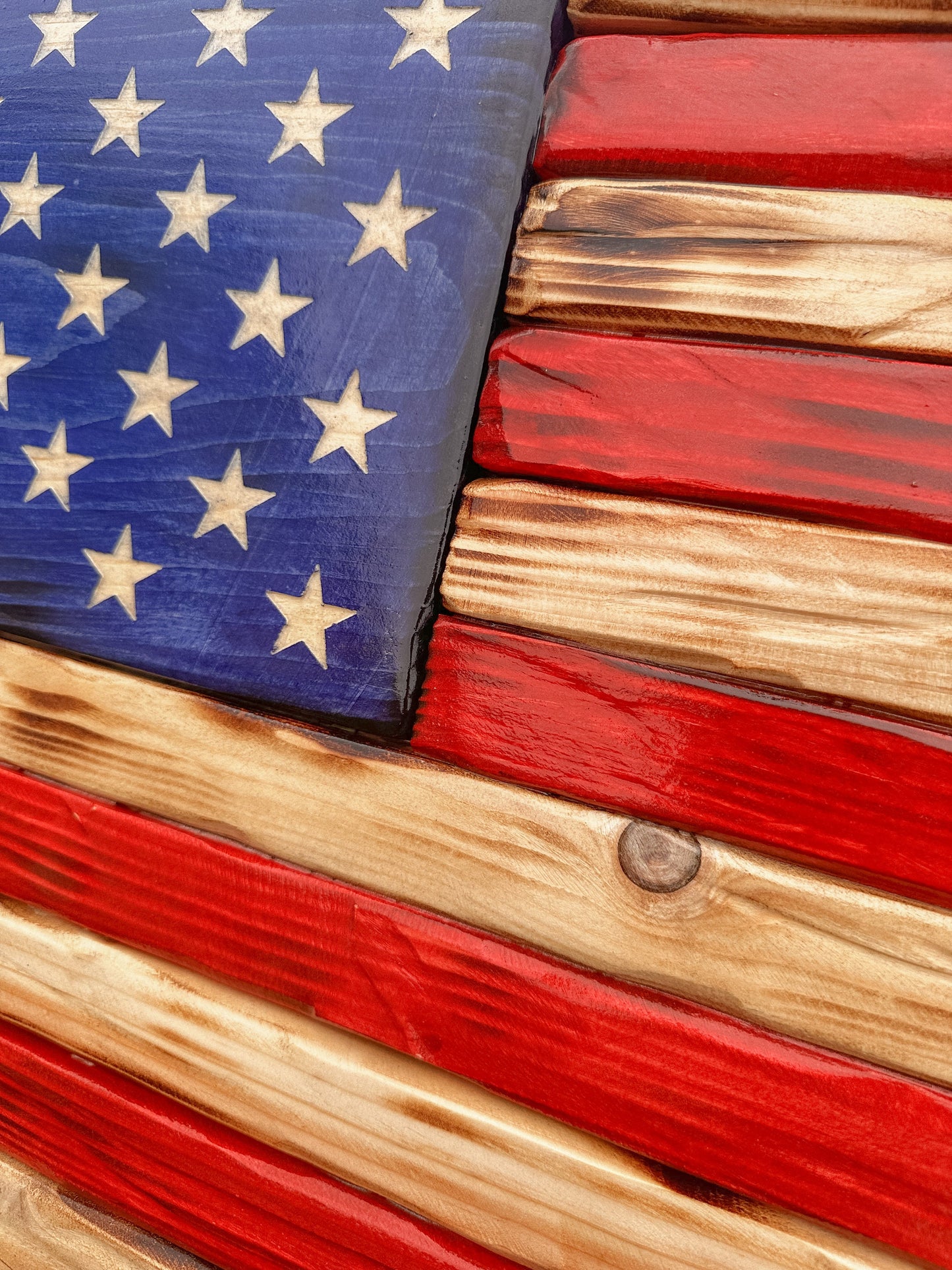 Rustic American Wood Flag, Military Gift, Painted Charred Distressed American Flag, Wooden Flag, Military Retirement Gift, Patriotic Gift