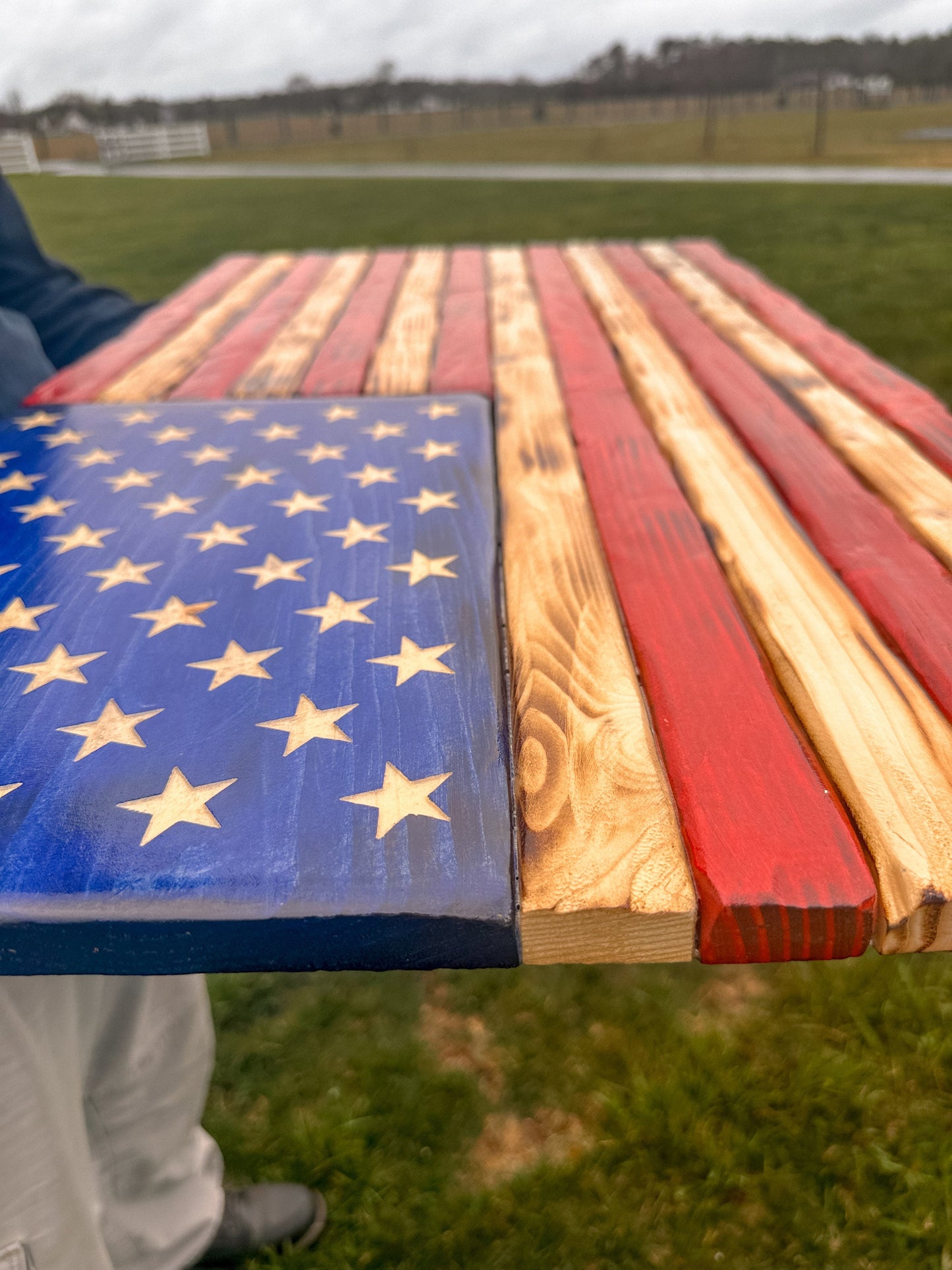 Rustic American Wood Flag, Military Gift, Painted Charred Distressed American Flag, Wooden Flag, Military Retirement Gift, Patriotic Gift