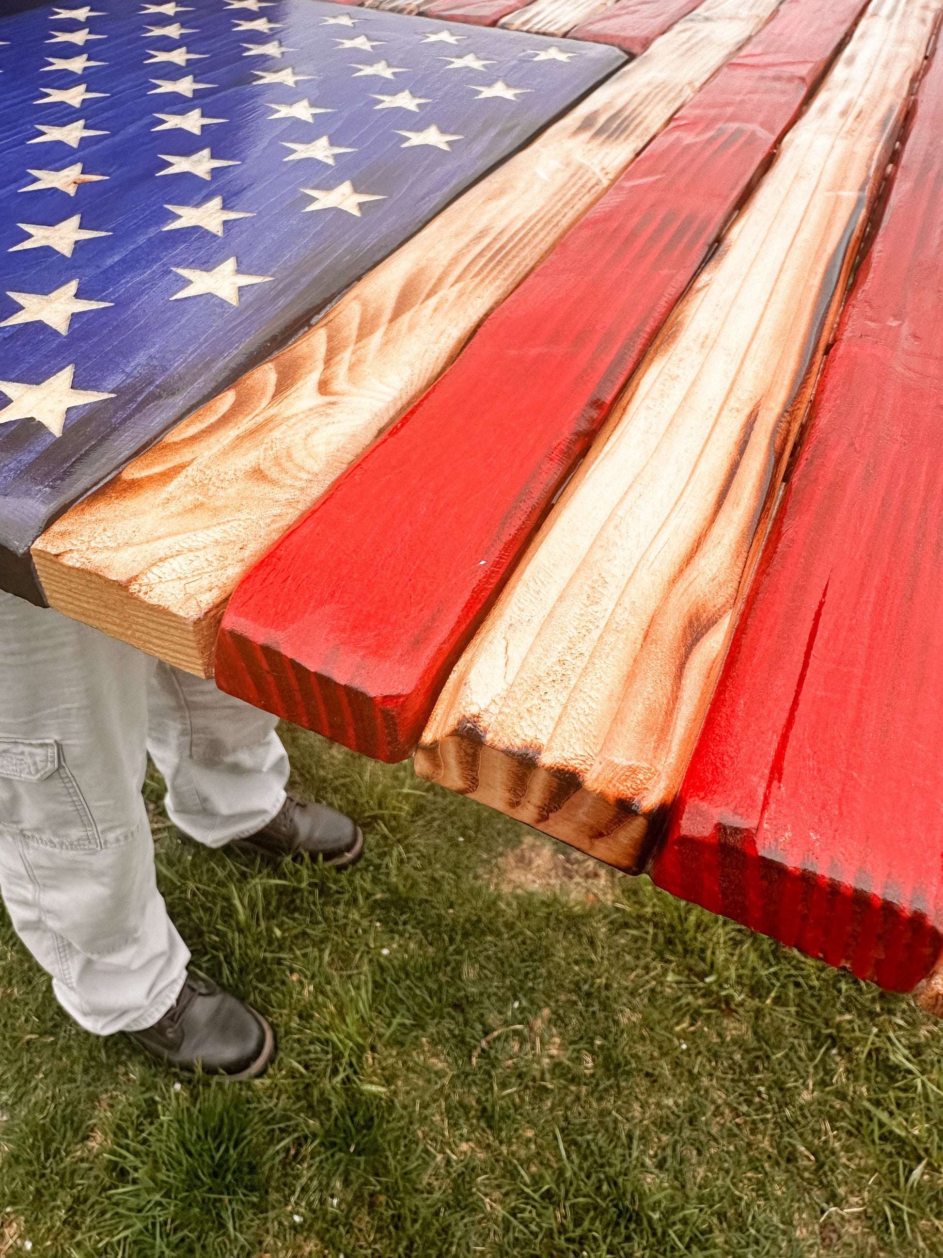 Rustic American Wood Flag, Military Gift, Painted Charred Distressed American Flag, Wooden Flag, Military Retirement Gift, Patriotic Gift
