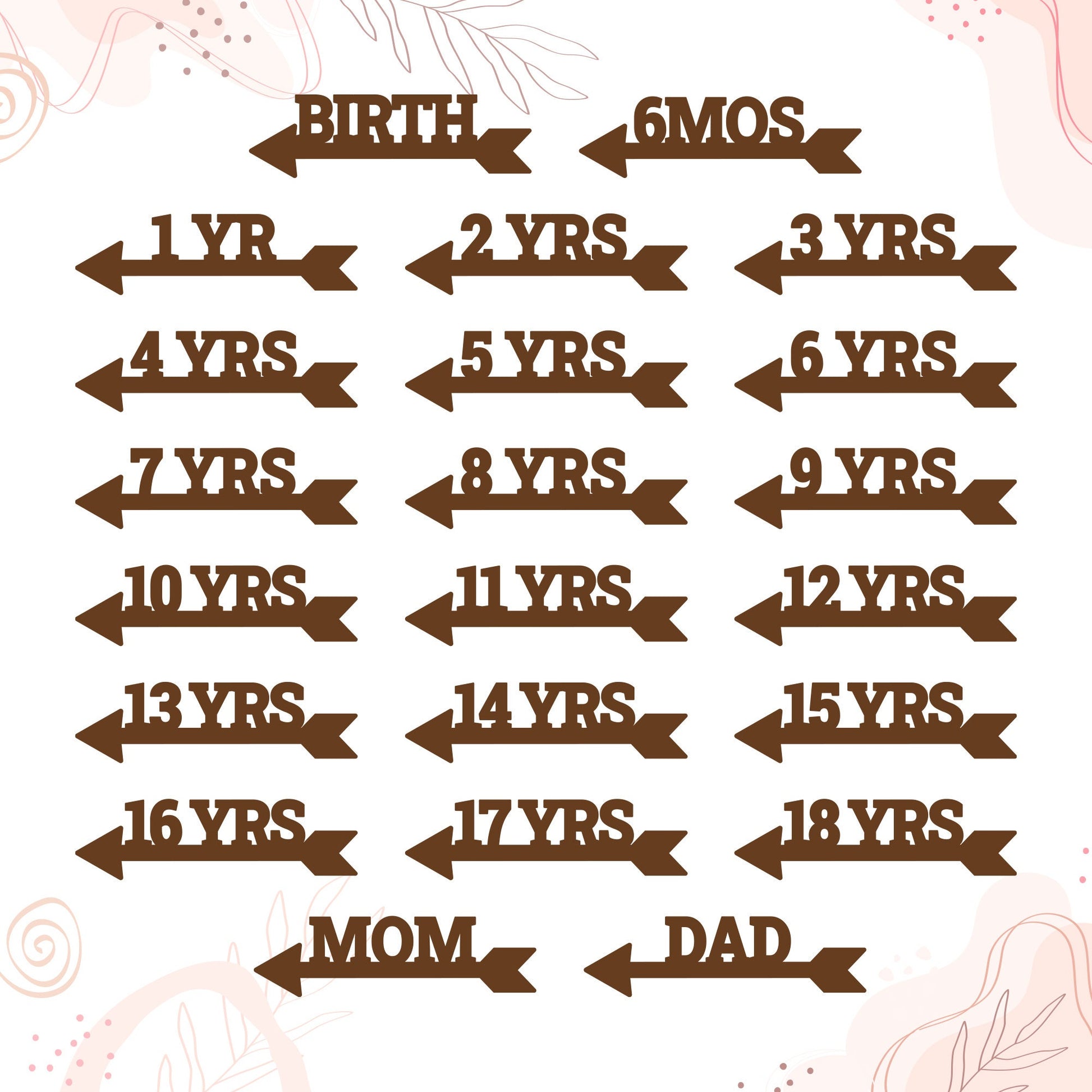 Growth Chart Markers Personalized Height Marker Arrows for Growth Chart Wooden Growth Chart Markers