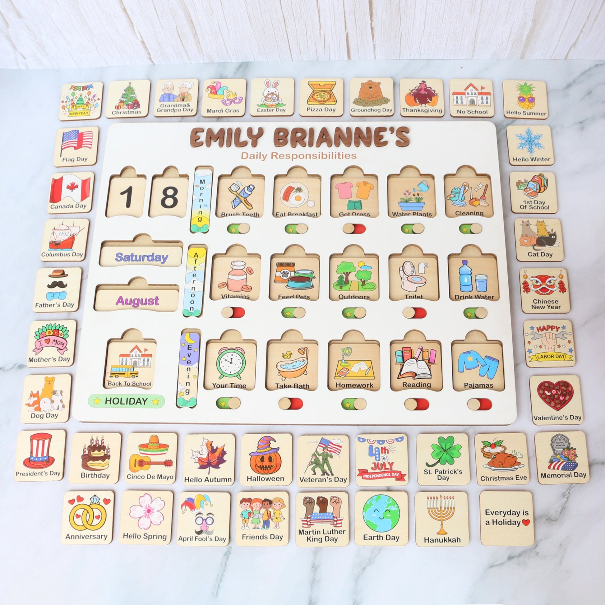 Chore Chart for Kids, Montessori Calendar, Kids Routine Chart, Toddler Chart, Homeschool Planner, Visual Schedule, Responsibility Chart