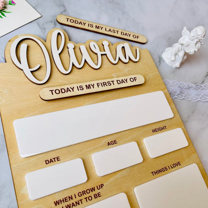 First Day of School Sign, Back to School, Personalized Last Day of School Sign, Reusable Dry Erase Board, Back to School Photo Prop