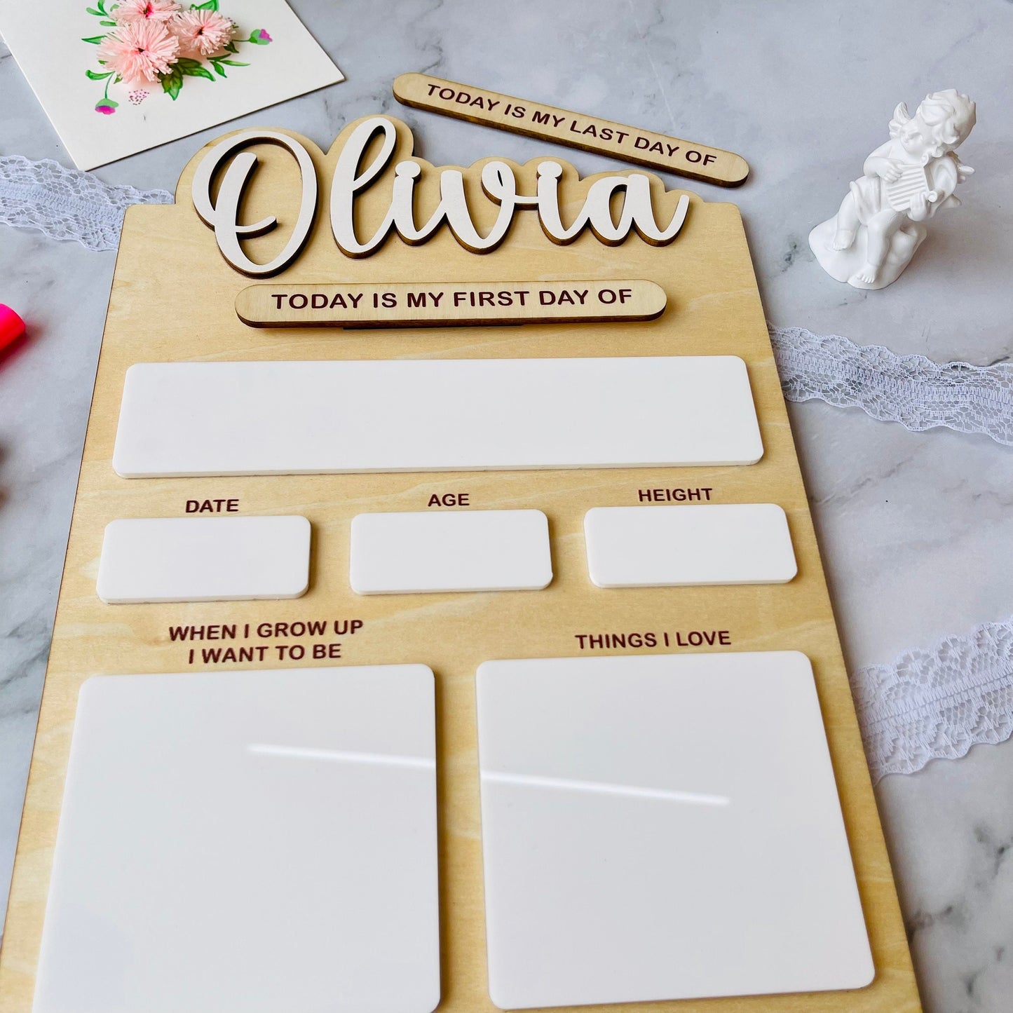 First Day of School Sign, Back to School, Personalized Last Day of School Sign, Reusable Dry Erase Board, Back to School Photo Prop