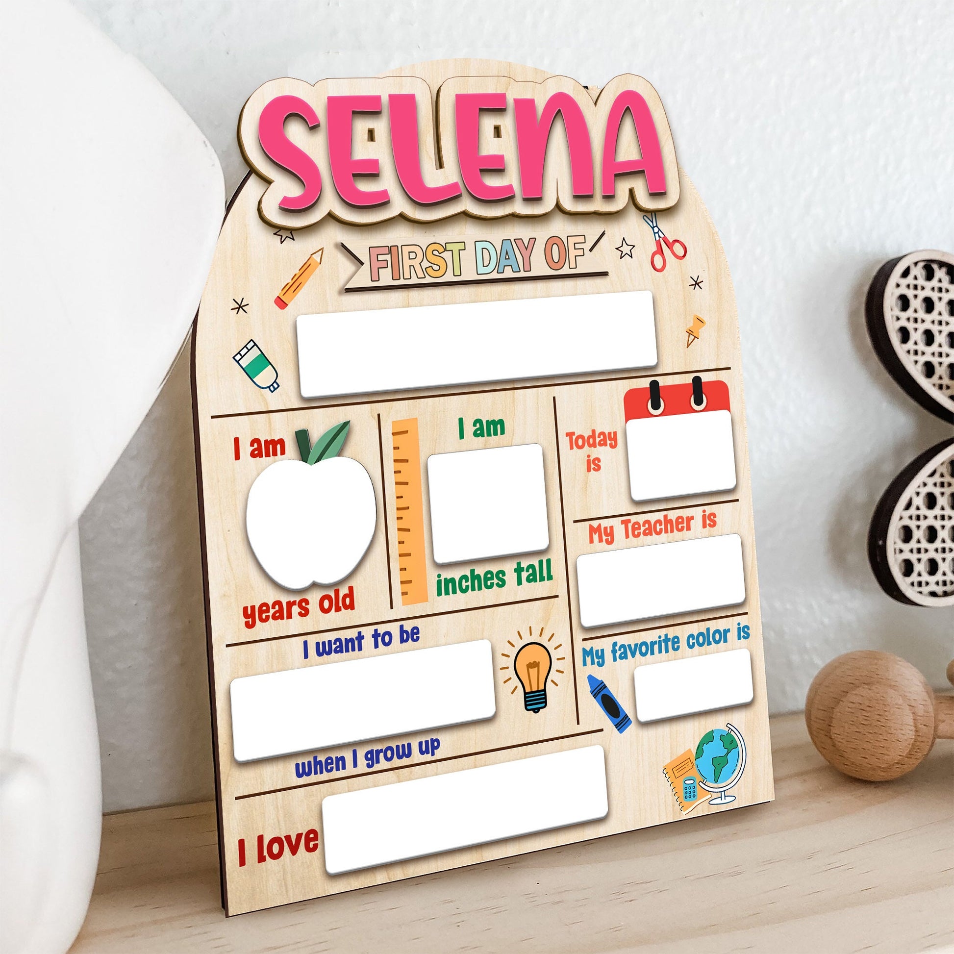 Custom First and Last Day Of School Sign, 1st Day of School Board, Custom Name Back To School Board, Reusable Back To School Dry Erase Sign