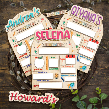 Personalized First Day Of School Sign, 1st Day Of School Sign, Dry Erase School Sign, Reusable Back To School Sign For Photos, School Board