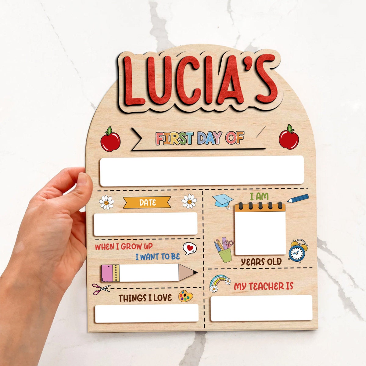 Personalized First Day Of School Sign, Custom First & Last Day of School Sign, Custom School Board Gift for Student, 1st Day of School Board