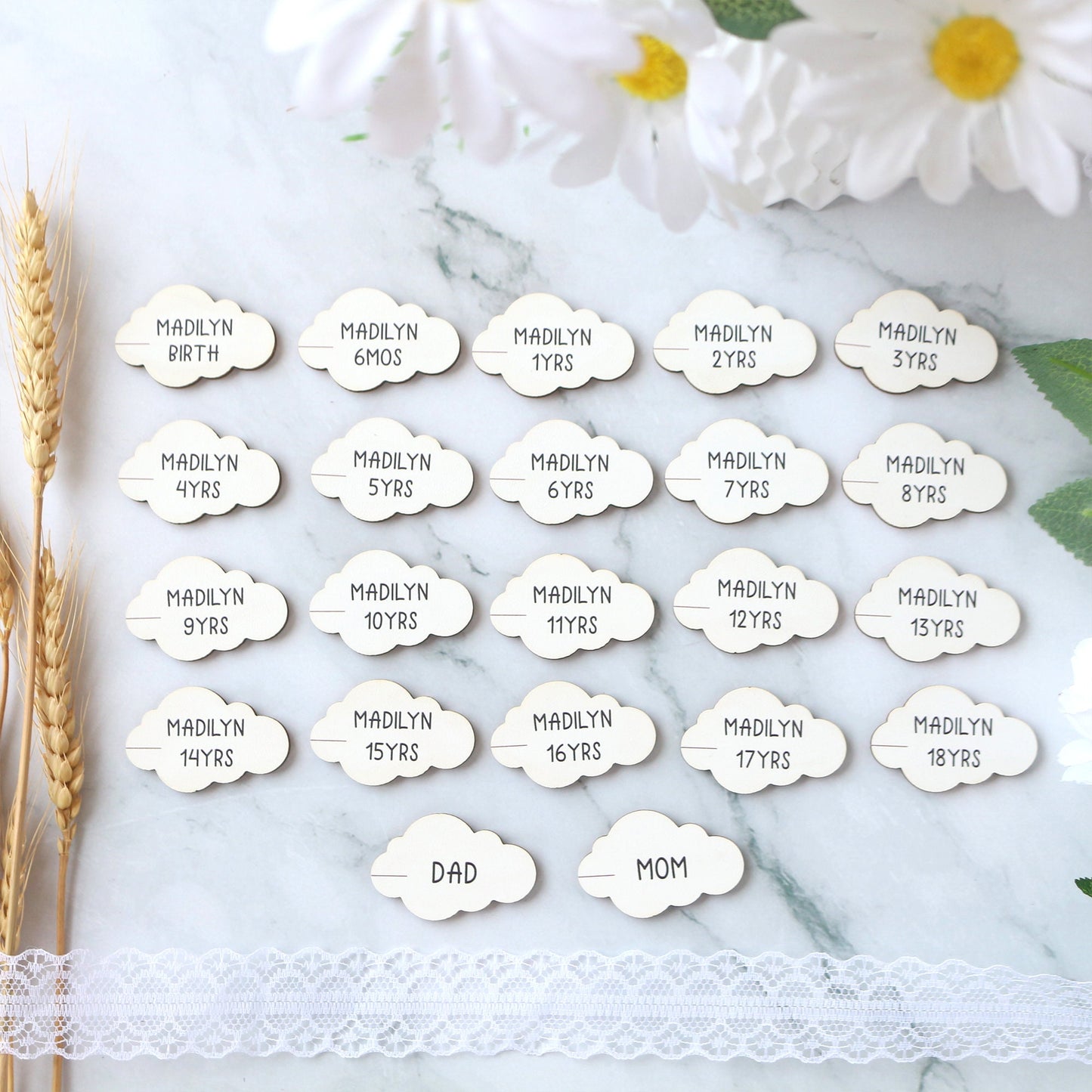 Growth Chart Markers Personalized Height Marker for Growth Chart Wooden Growth Chart Markers