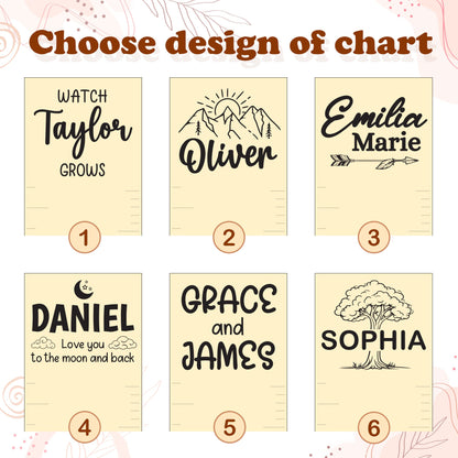 Personalized Height Chart, Growth Chart for Kids, Baby Gifts, Height Ruler for Nursery Decor, Baby Shower Gift, Gift for Kids