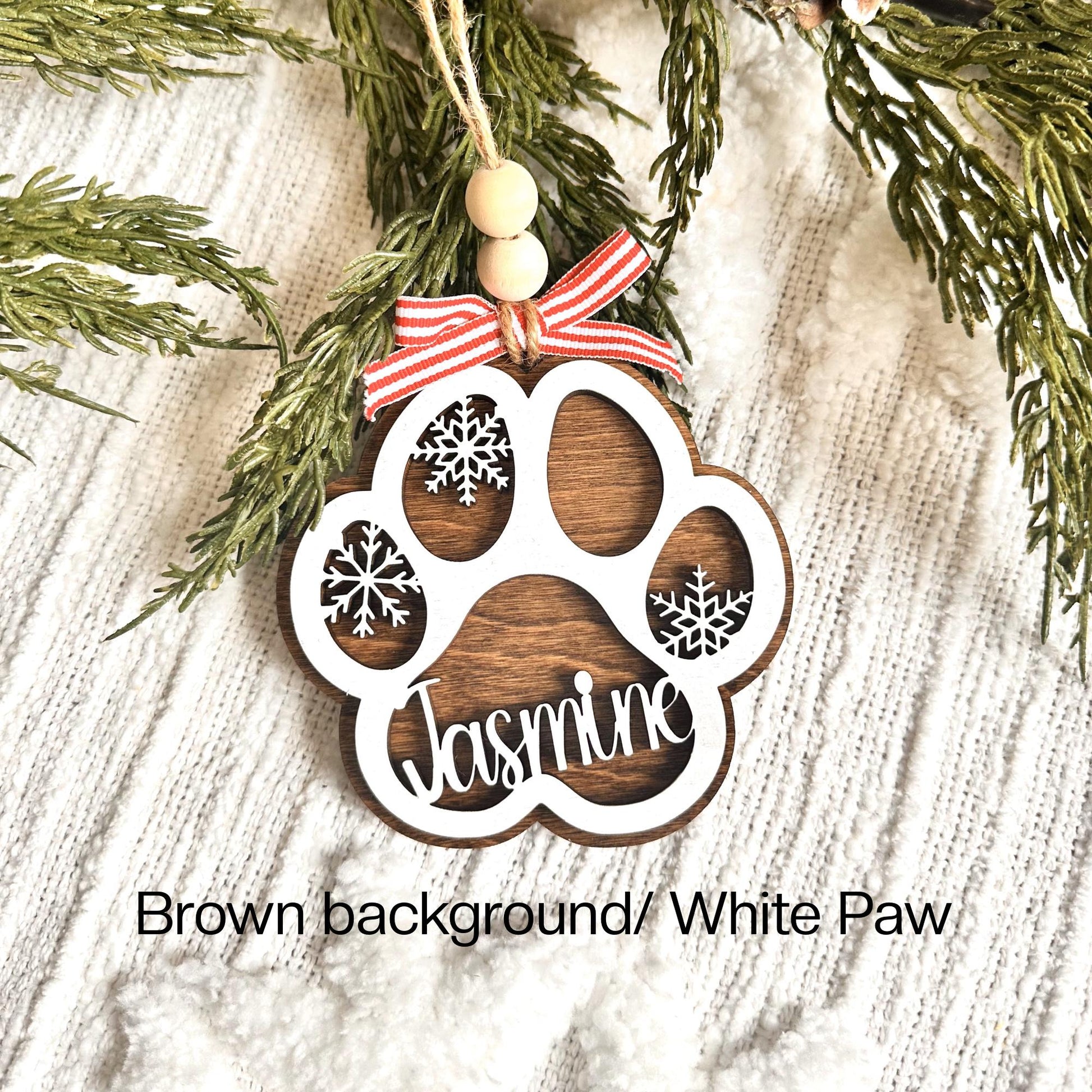 Personalized Dog Paw Ornament, Dog Lover Gift, Custom Pet Ornament, Christmas Pet Ornament,