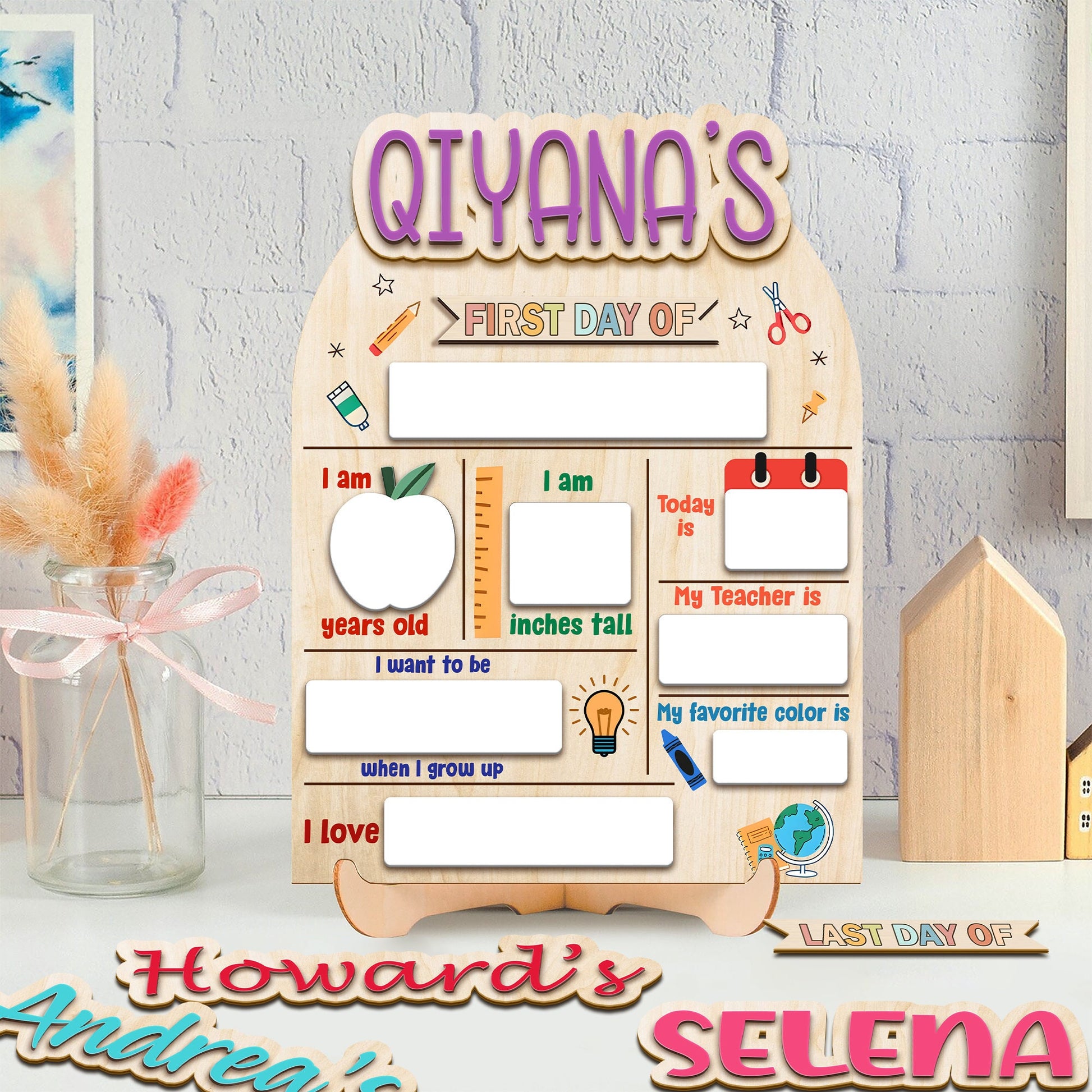 Custom First Day Of School Sign, First & Last Day of School Sign, 1st Day Of Kindergarten Sign, Back To School Board, 1st Day Of School Sign