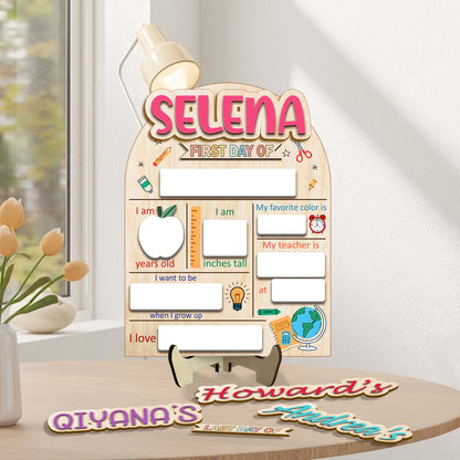 Personalized First & Last Day of School Interchangeable Sign, Wooden School Board Gift for Students, Back to School First Day Of School Sign