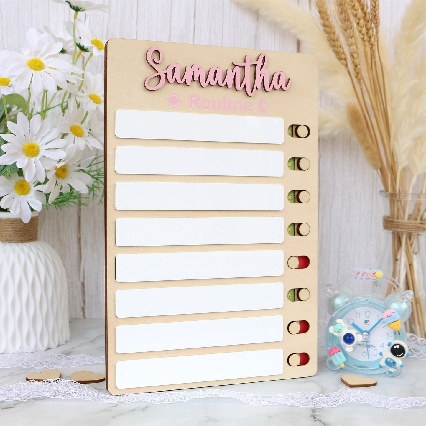 Sliding Routine Chart, Personalized Chore Chart for Kids, Daily Checklist, Kids Daily Tasks, Daily Routine Dry-erase