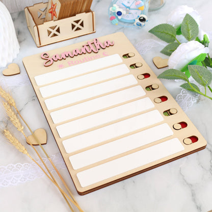 Sliding Routine Chart, Personalized Chore Chart for Kids, Daily Checklist, Kids Daily Tasks, Daily Routine Dry-erase