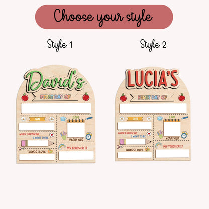 Personalized First Day Of School Sign, Custom First & Last Day of School Sign, Custom School Board Gift for Student, 1st Day of School Board