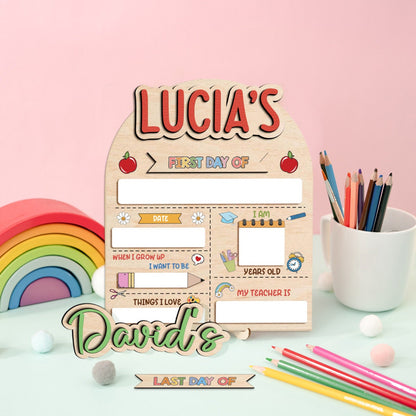 Personalized First Day Of School Sign, Custom First & Last Day of School Sign, Custom School Board Gift for Student, 1st Day of School Board