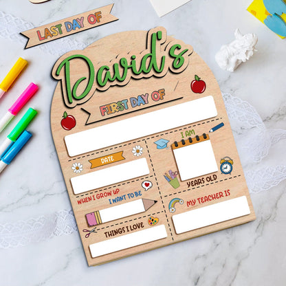 Personalized First Day Of School Sign, Custom First & Last Day of School Sign, Custom School Board Gift for Student, 1st Day of School Board