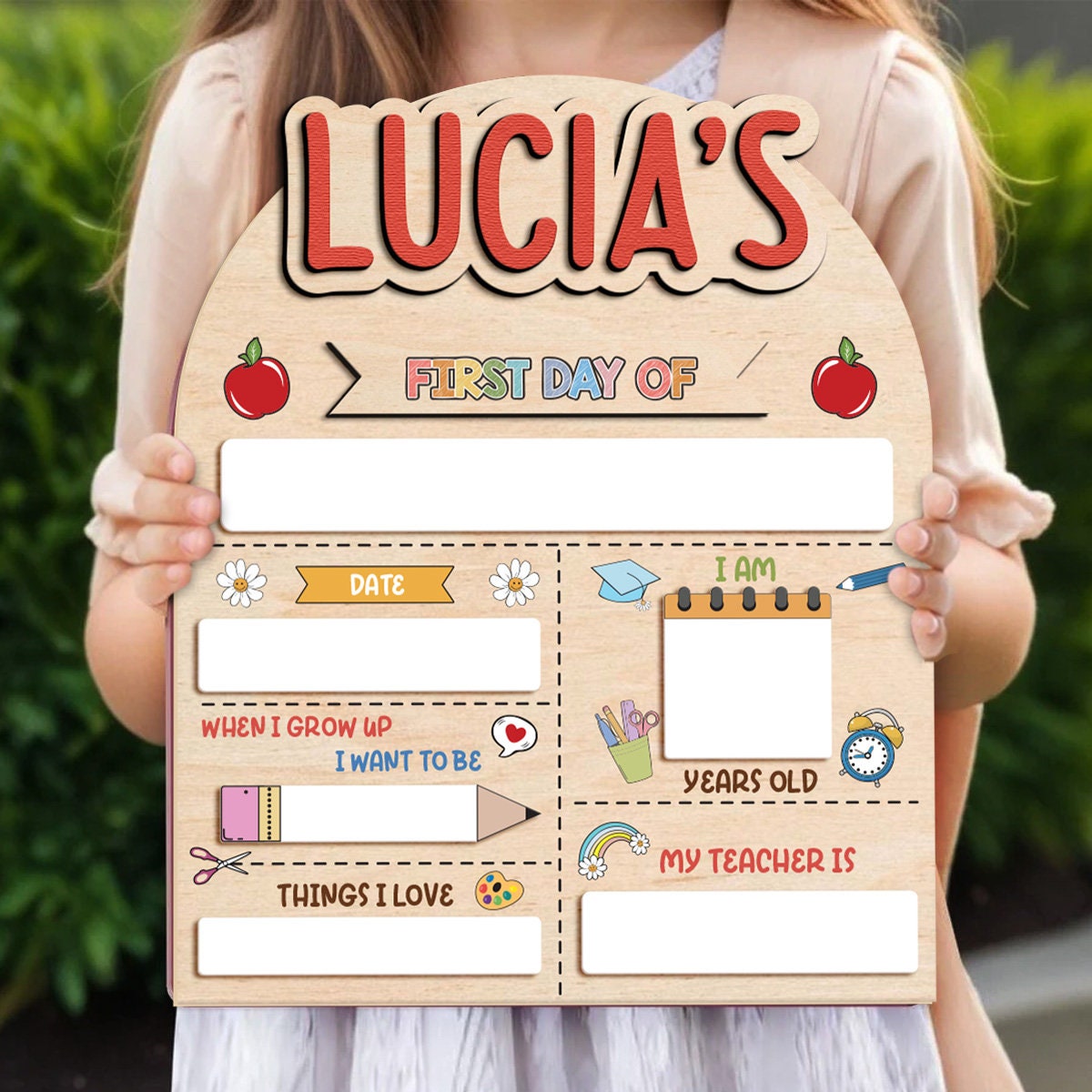 Custom First Day of School Sign, Wooden School Board Gift for Students, Custom First Day Of School Board, Personalized Back To School Sign