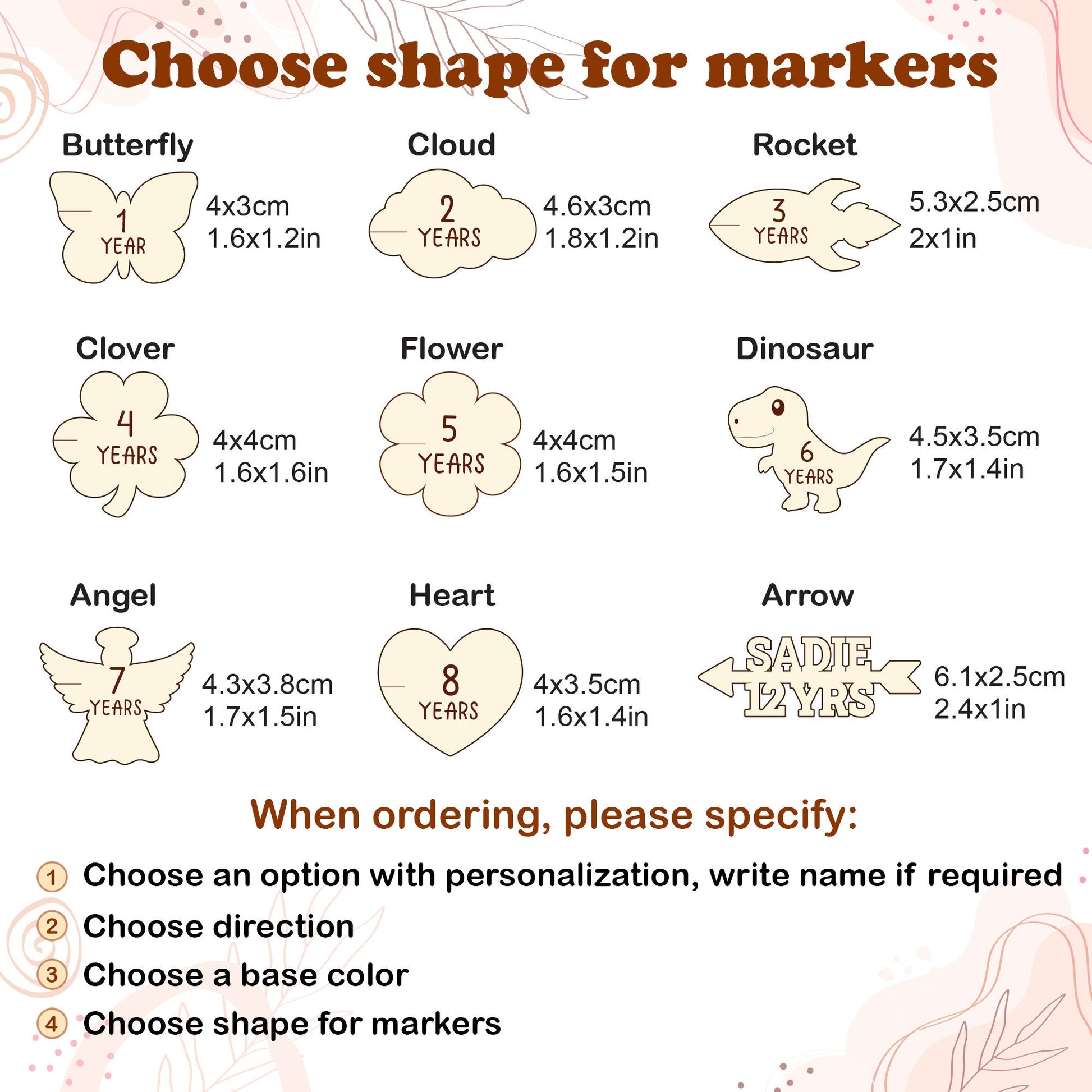 Growth Chart Markers Personalized Height Marker for Growth Chart Wooden Growth Chart Markers