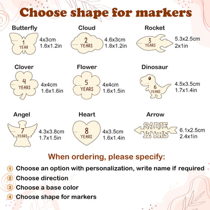 Growth Chart Markers Personalized Height Marker for Growth Chart Wooden Growth Chart Markers