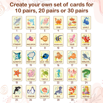 Memory Game for Kids - Matching Cards - Wood Montessori Toys - Learning Toys For Toddlers - Farm Animals Matching Cards- Gift for Kids