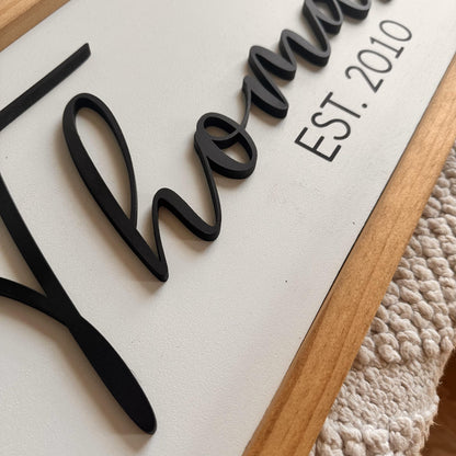 Family Name Sign, Custom Name Sign, Wedding Gift, Housewarming Gift, Realtor Gift, Personalized Last Name Wood Sign, Established Family Sign