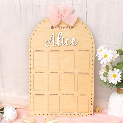 One Year of Photo Board, 1st Birthday Photo Collage, Baby's First Year Sign, First Birthday Decorations Girl, Milestone Board, Baby Gift
