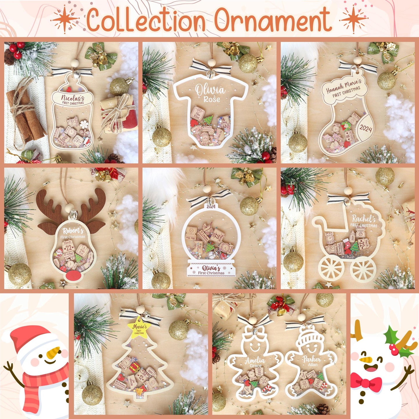 Personalized  Baby's First Christmas Ornament, Baby 1st Christmas Ornament, Custom Newborn Gift, Shake Babies Ornament, Baby Keepsake