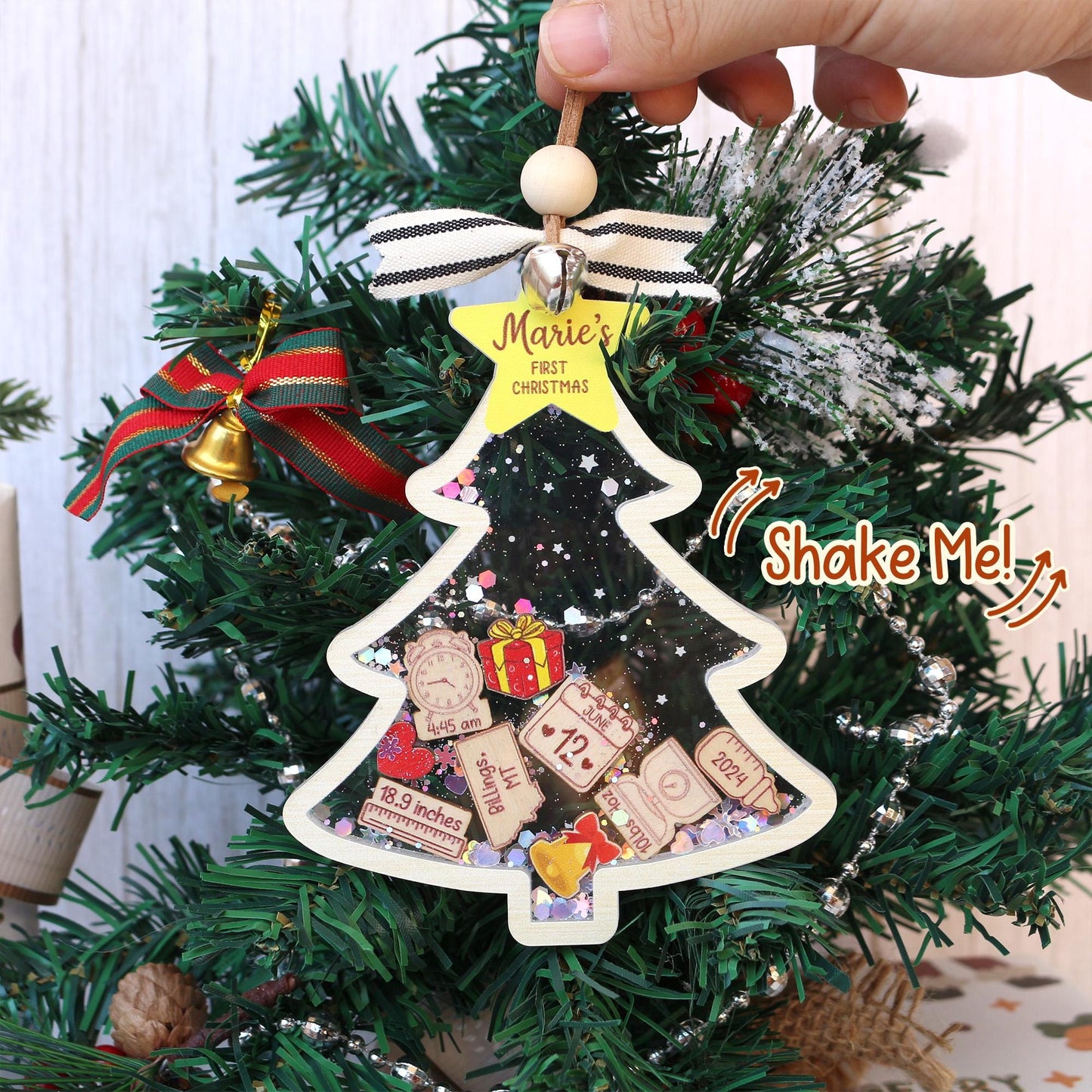 Personalized  Baby's First Christmas Ornament, Baby 1st Christmas Ornament, Custom Newborn Gift, Shake Babies Ornament, Baby Keepsake