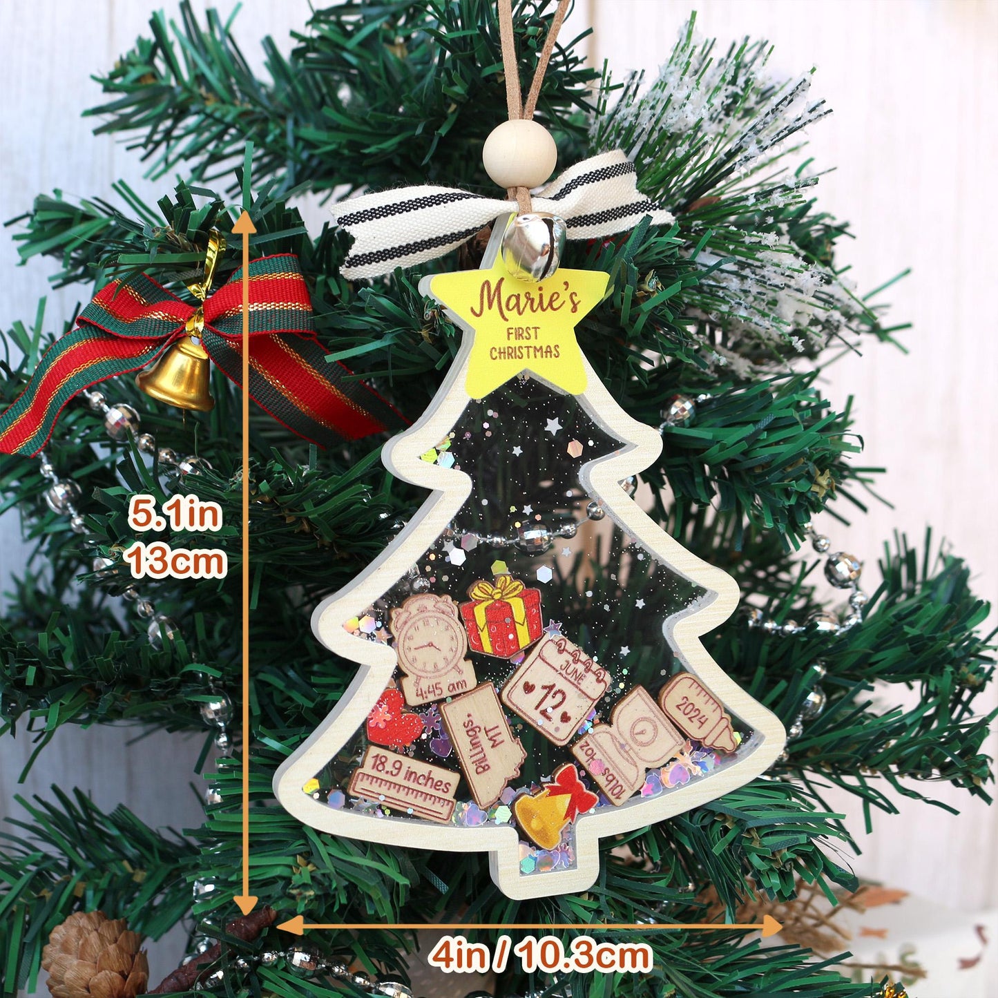 Personalized  Baby's First Christmas Ornament, Baby 1st Christmas Ornament, Custom Newborn Gift, Shake Babies Ornament, Baby Keepsake