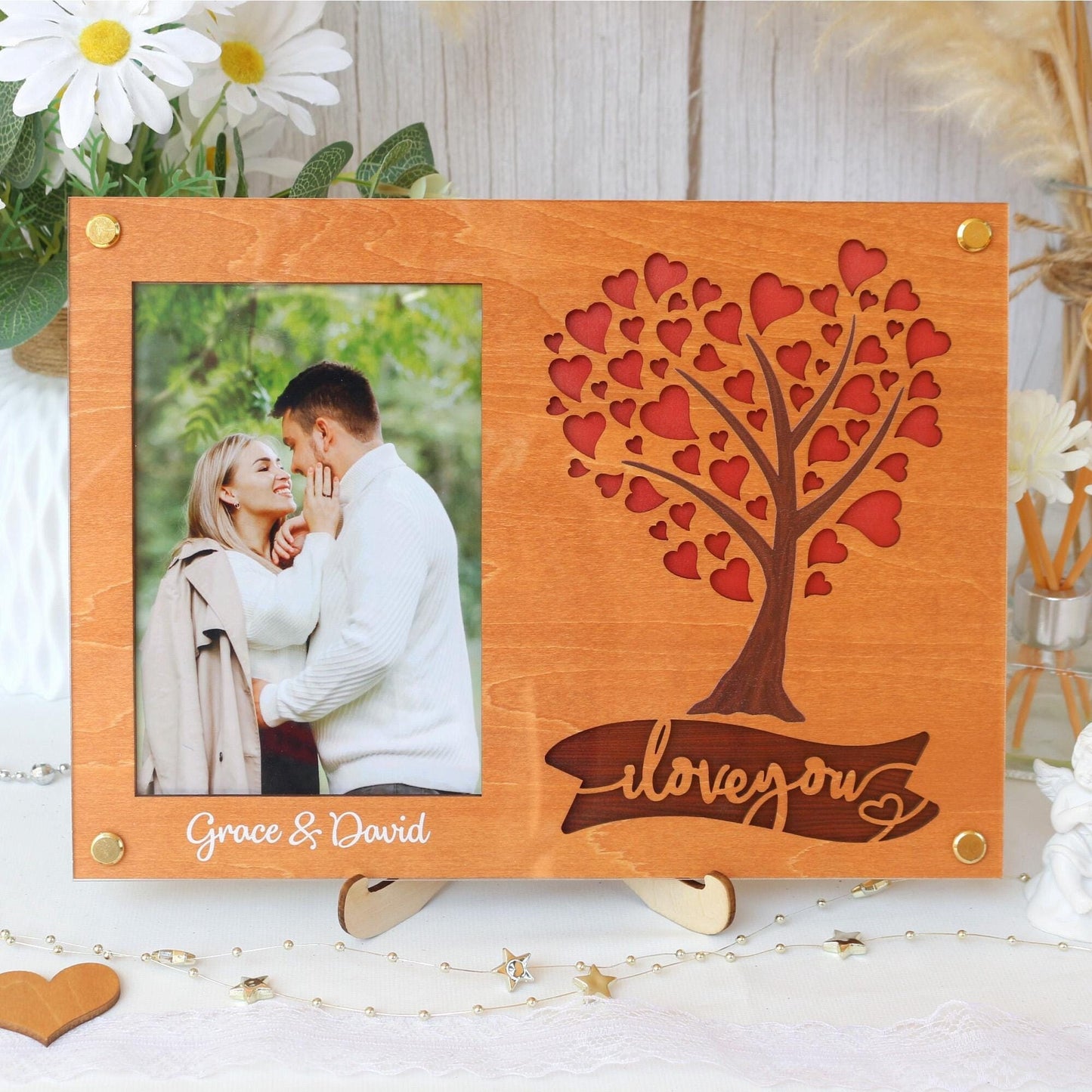 Picture Frame Personalized Photo Frame Unique Gift for Anniversary, Wedding Decor, Valentines Day Gifts