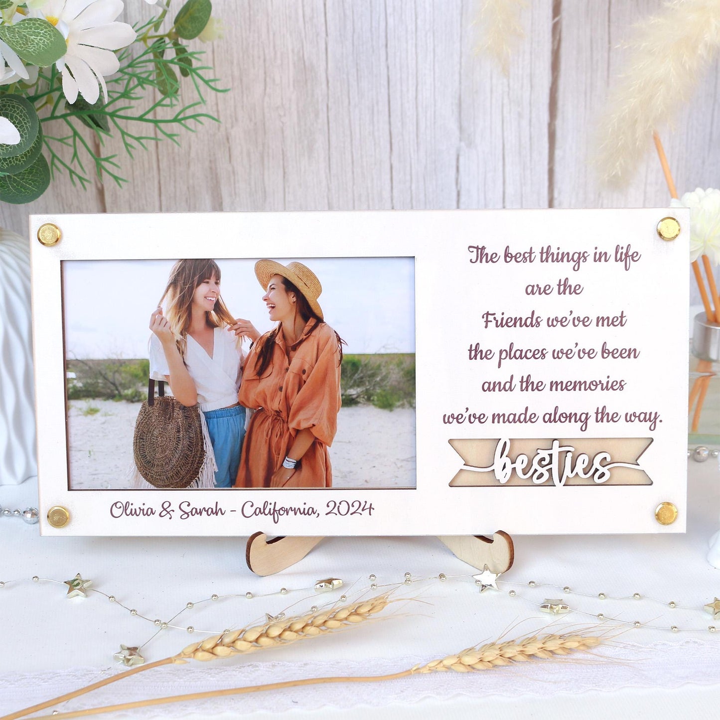 Personalized Picture Frame Custom Photo Frame With Your Favorite Quote or Message Unique Gift for Friends, Birthday Gifts