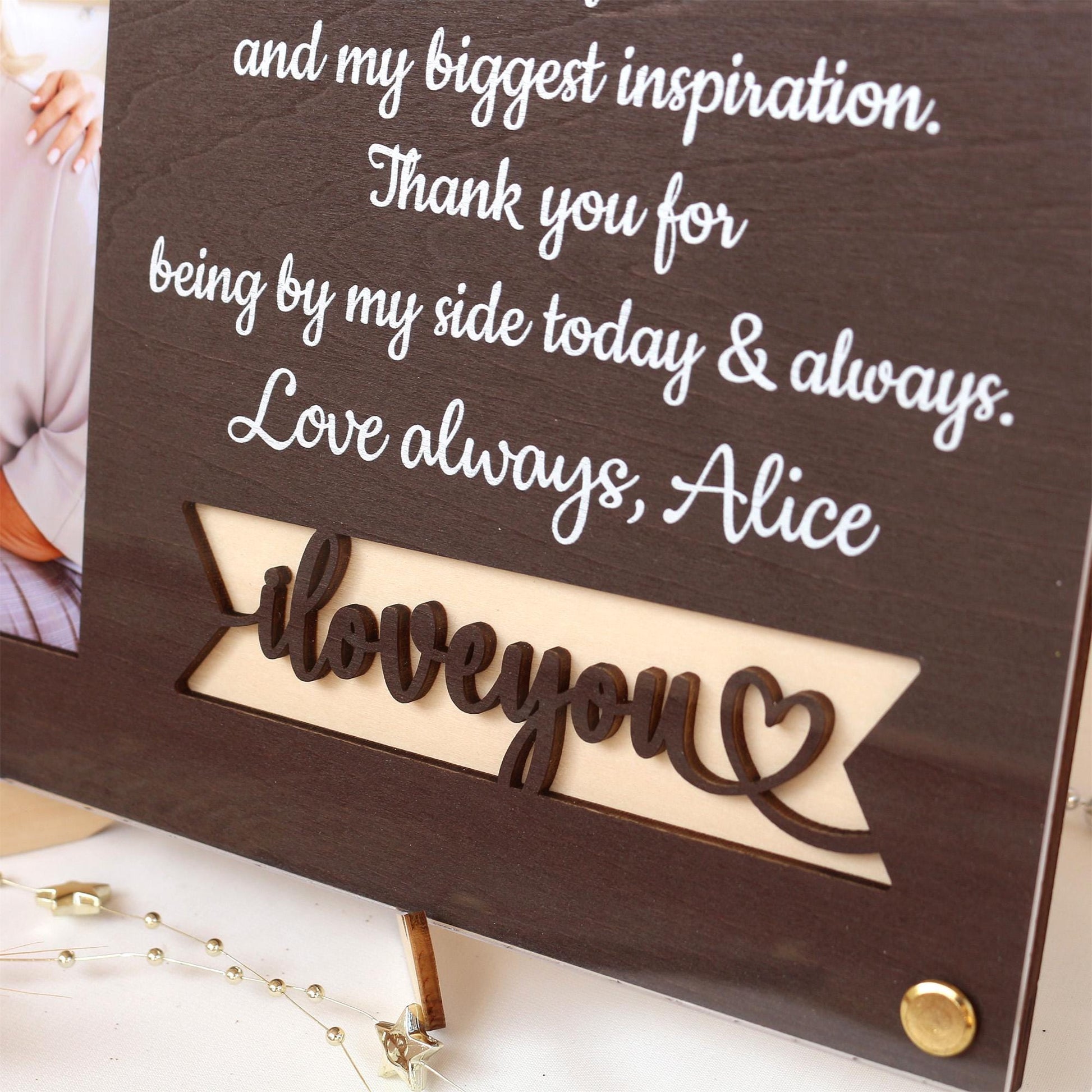 Personalized Photo Frame, Customized Picture Frame With Your Favorite Quote or Message Unique Gift for Mom, Anniversary, Mothers Day