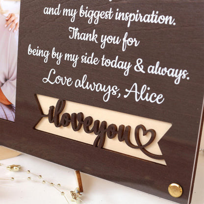 Personalized Photo Frame, Customized Picture Frame With Your Favorite Quote or Message Unique Gift for Mom, Anniversary, Mothers Day